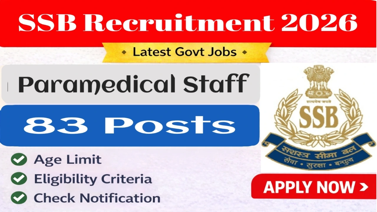 SSB Paramedical Staff Recruitment 2026
