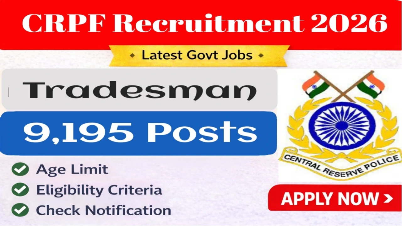 CRPF Tradesman Recruitment 2026