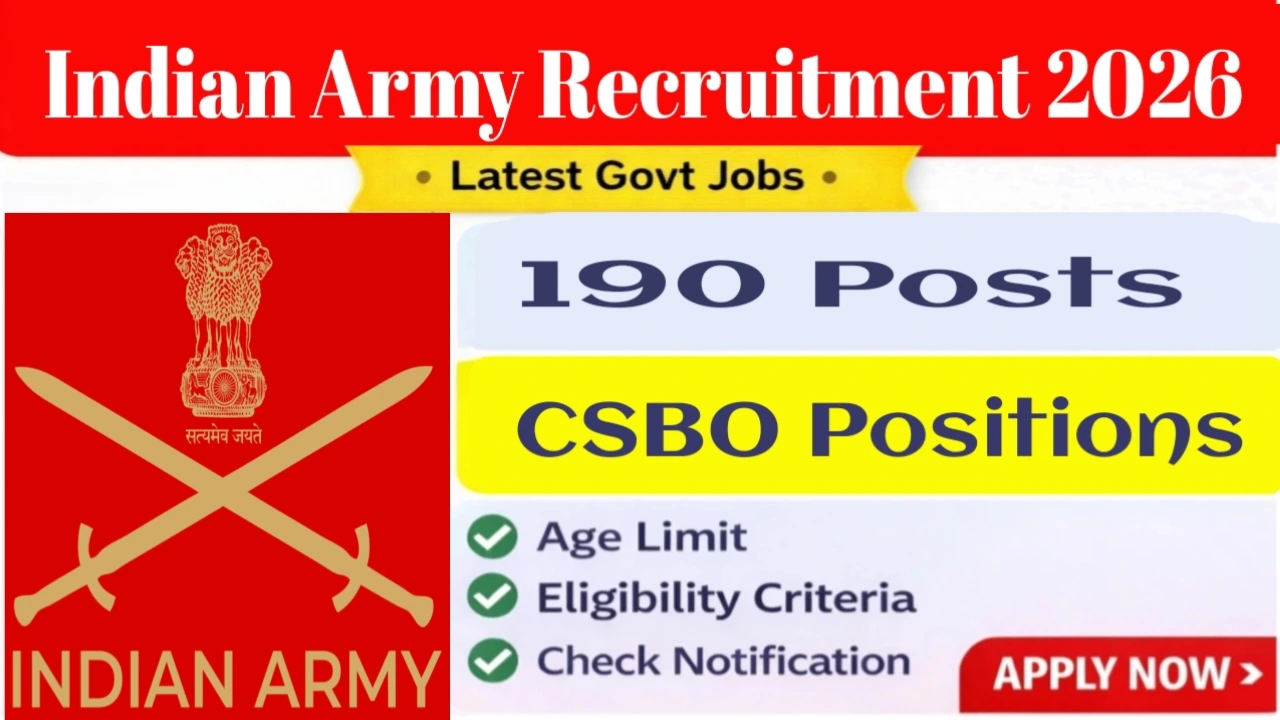 Indian Army CSBO Recruitment 2026