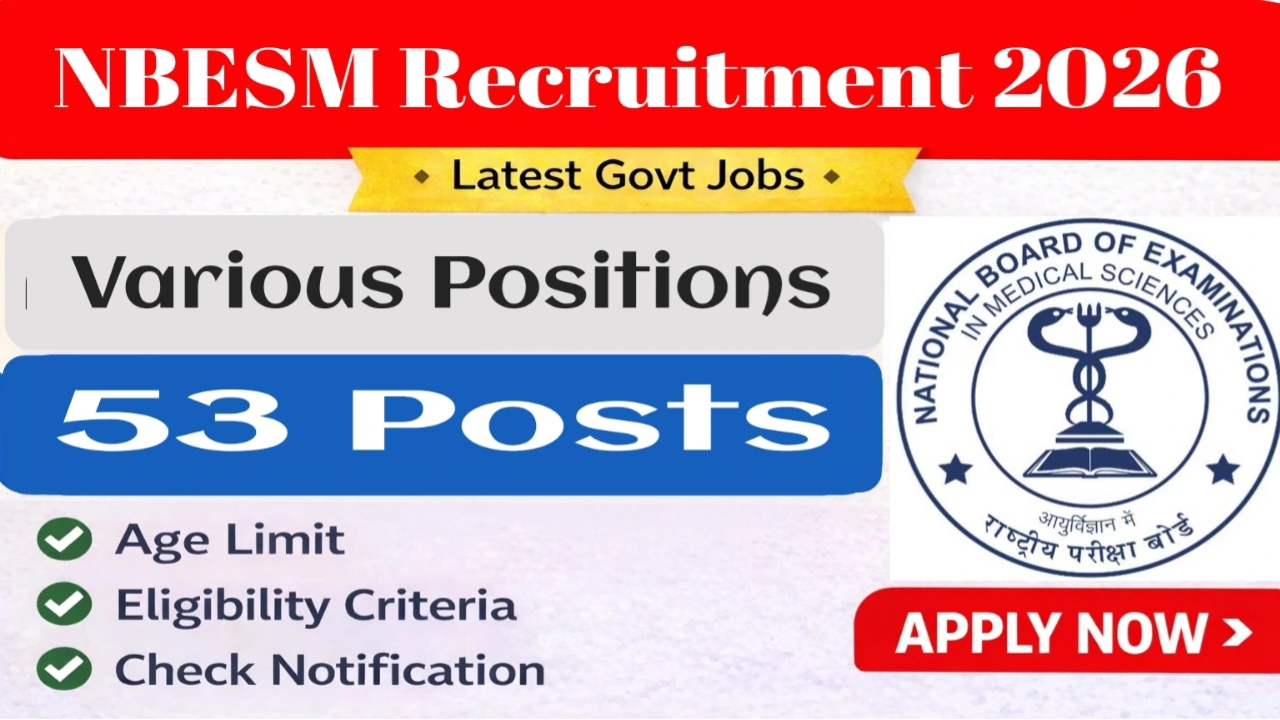 NBESM Recruitment 2026
